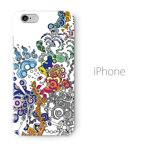 【送料無料】バイオ カラフル iPhoneケース(ハードケース全面プリント)