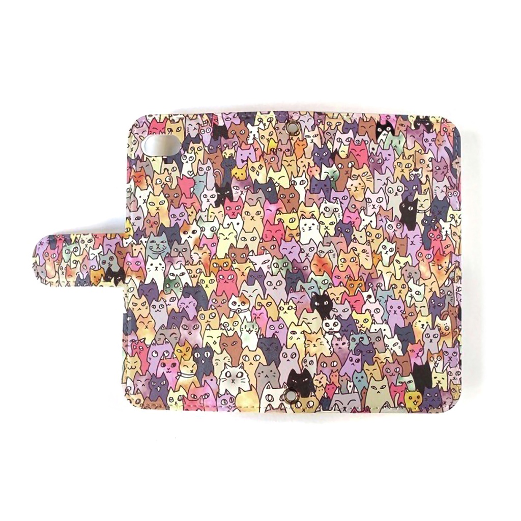 【送料無料】にゃんこ大集合 手帳型iPhoneケース