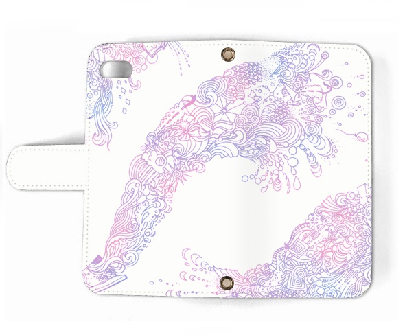 【送料無料】あふれる感情 ホワイト 手帳型スマホケース