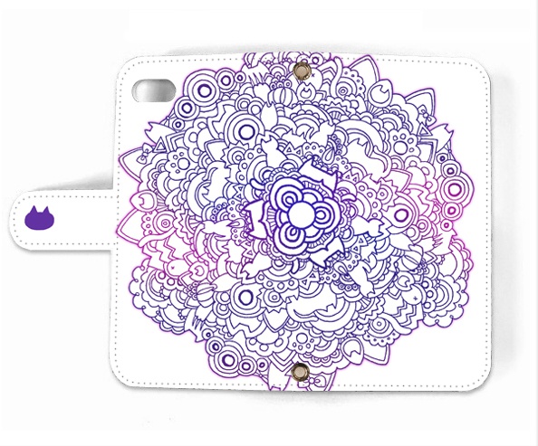 【送料無料】ネコタングル 手帳型スマホケース