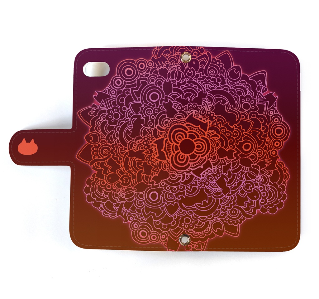 【送料無料】ネコタングル 手帳型スマホケース