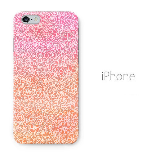 【送料無料】花と蔓（ハナトツル）iPhoneケース（ハードケース全面プリント）