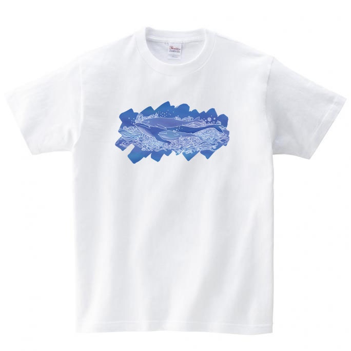 【送料無料】メンズ・レディースサイズ有★くじらTシャツ