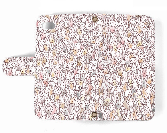 【送料無料】うさぴょん大集合 手帳型iPhoneケース