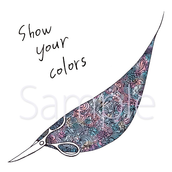 Show your colors ハサミ レディースTシャツ