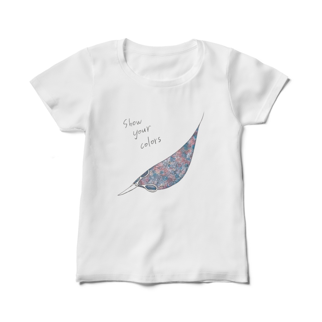 Show your colors ハサミ レディースTシャツ