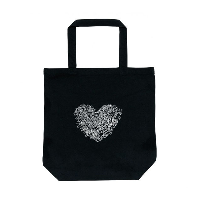 【送料無料】Blooming Love 黒トートバッグ