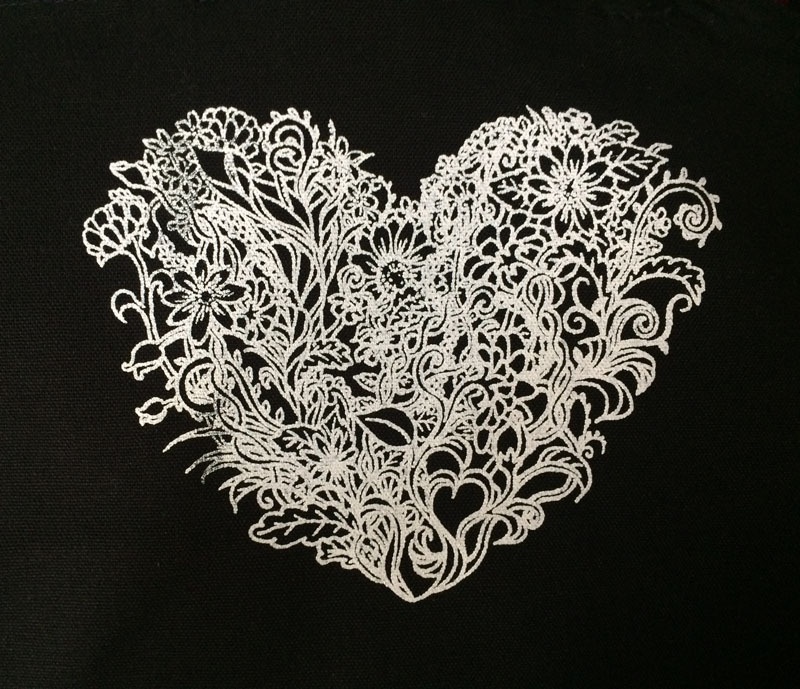 【送料無料】Blooming Love 黒トートバッグ