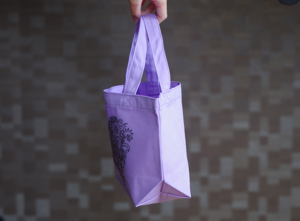 【即発送・送料無料】Blooming Love 紫色トートバッグ Sサイズ