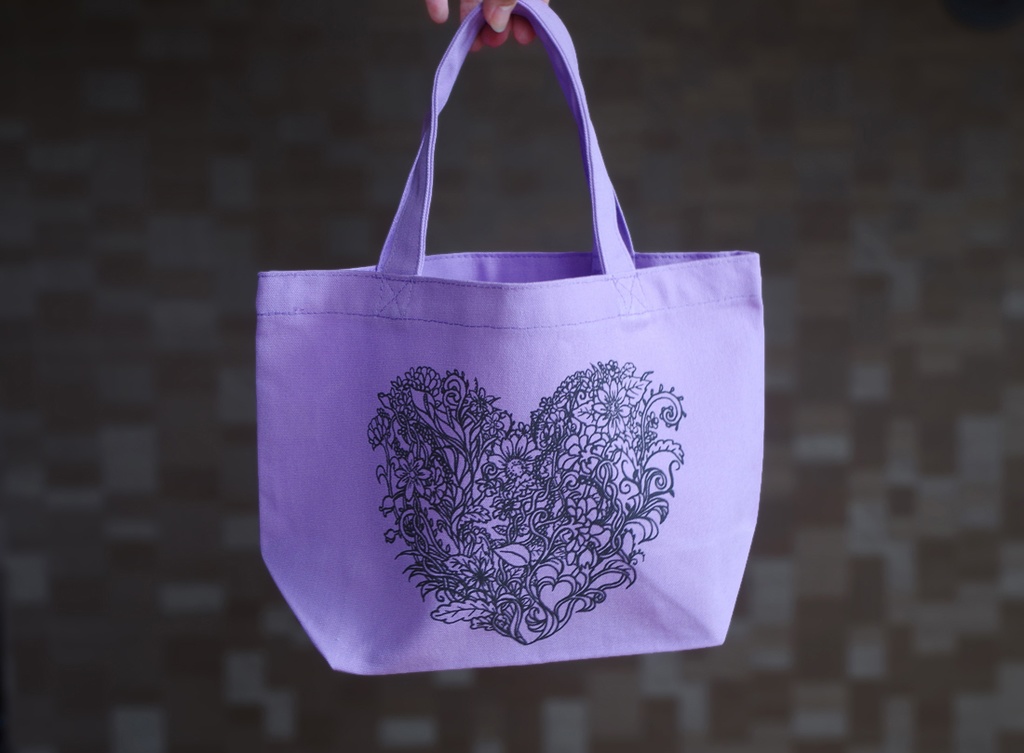 【即発送・送料無料】Blooming Love 紫色トートバッグ Sサイズ
