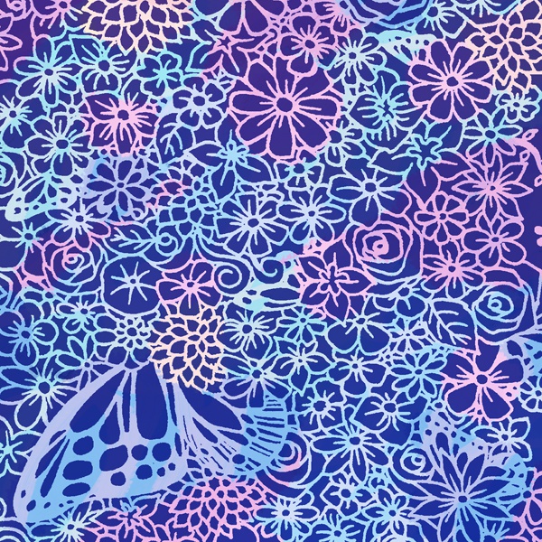 【送料無料】花畑に蝶 Androidスマホケース(ハードケース全面プリント)