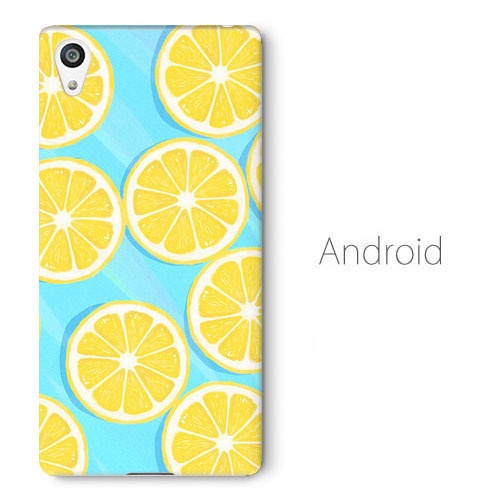 【送料無料】水の上のレモン Androidケース（ハードケース全面プリント）