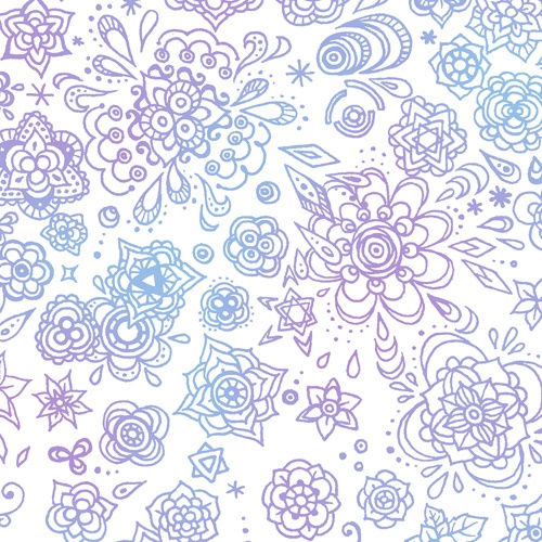 【送料無料】ゼンタングルフラワー紅碧 iPhoneケース(ハードケース全面プリント)