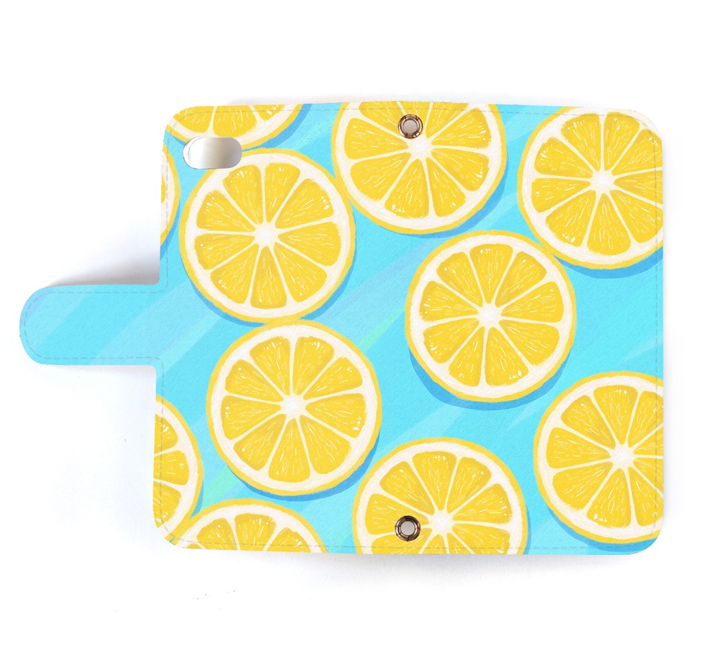 【送料無料】水の上のレモン 手帳型スマホケース