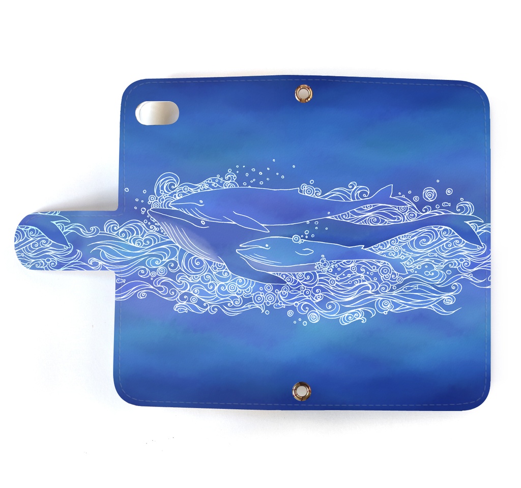 【送料無料】くじらFAM 手帳型スマホケース