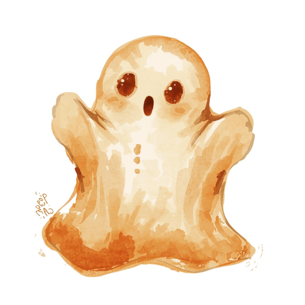 水彩風アンティークオレンジの可愛いハロウィンクリップアートセット【PNG背景透過素材】