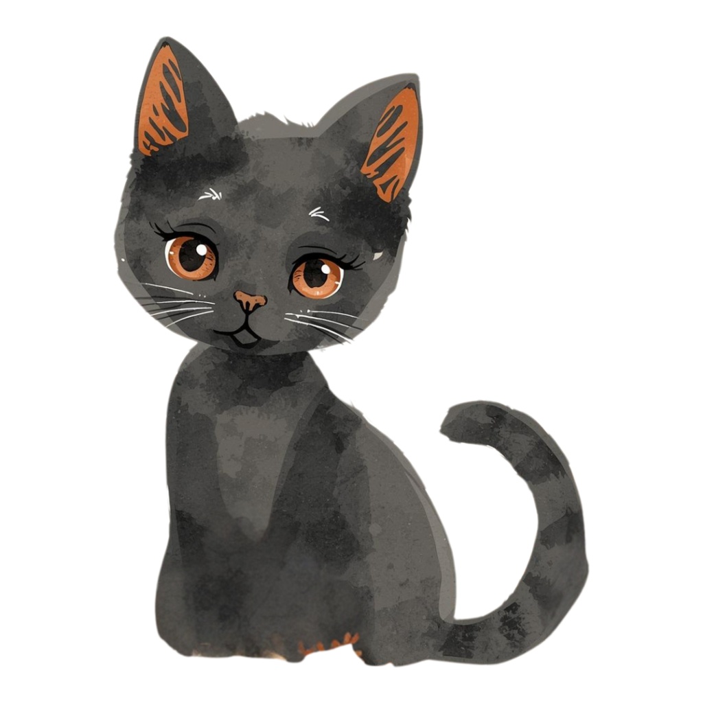 水彩風アンティークオレンジの可愛いハロウィンクリップアートセット【PNG背景透過素材】