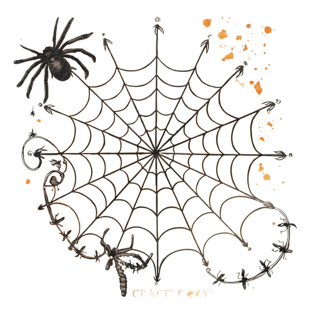 水彩風アンティークオレンジの可愛いハロウィンクリップアートセット【PNG背景透過素材】