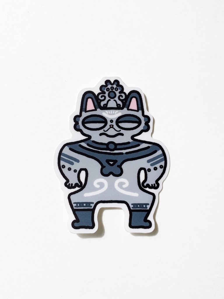 縄文猫ステッカー_サバ