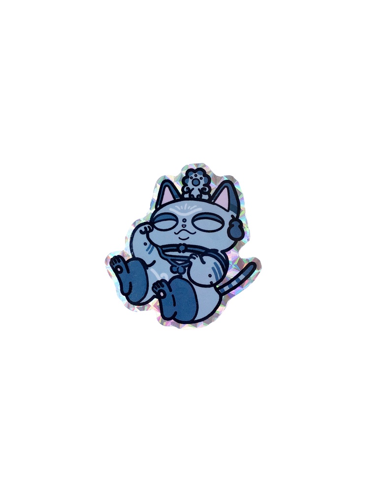 【NEW】ホログラムステッカー（じゃれるサバ）