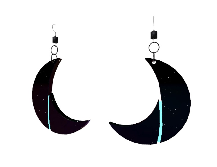 【無料】少し光る月のピアス
