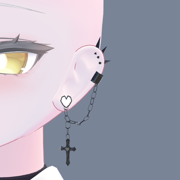 【無料】Cross Chain Drop Earring  ルルネ対応