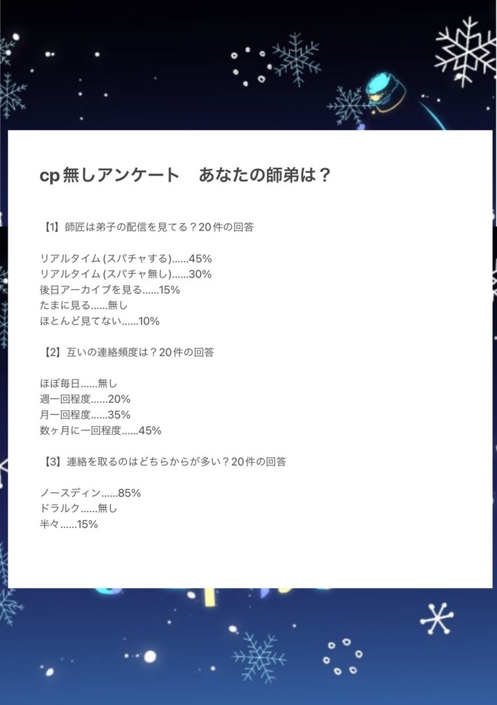 師弟アンケート結果