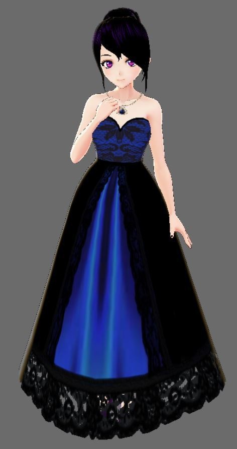 Vroid Blue lace gown 