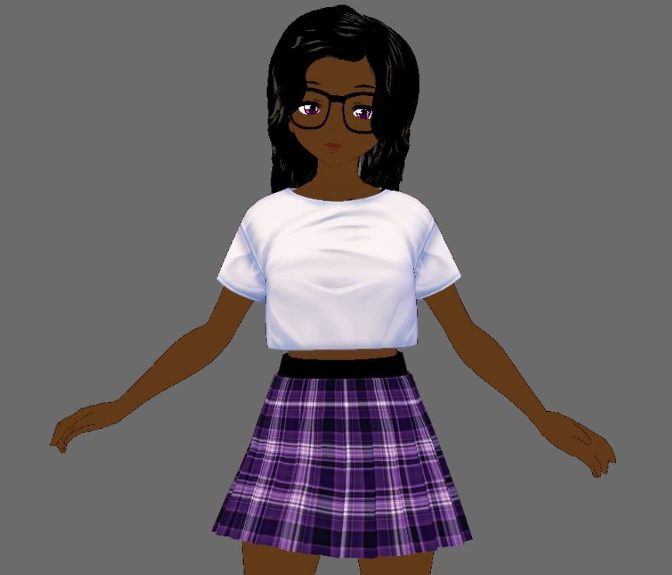 Vroid Purple Plaid skirt