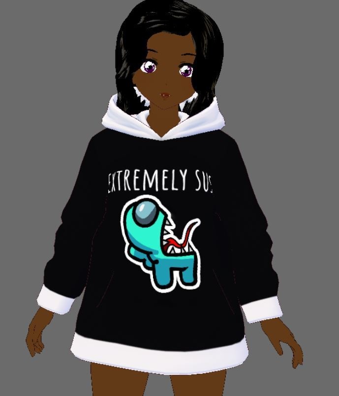 Vroid Among us "extremely sus" Hoodie