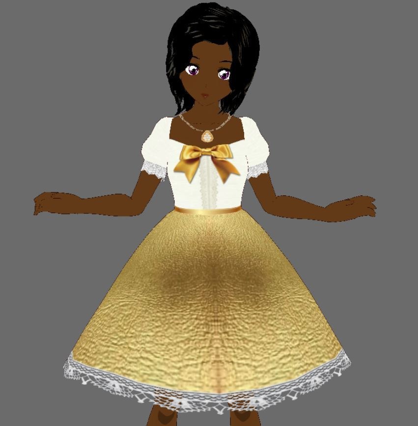 Vroid Gold lolita dress