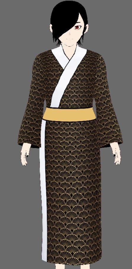 Vroid Gold and Black Kimono