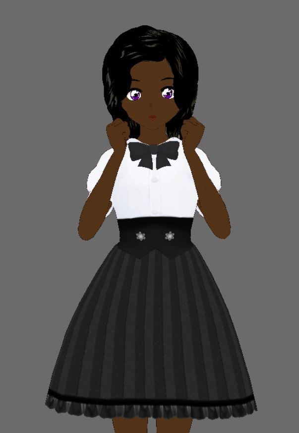 Vroid Grey High waist Dress