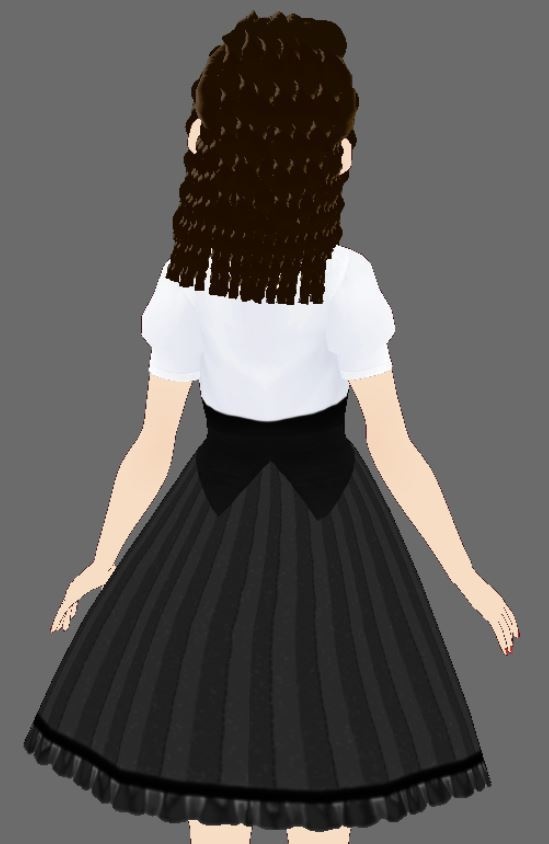 Vroid Grey High waist Dress