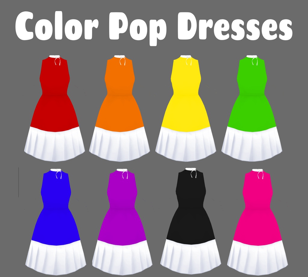 Vroid Color pop dresses