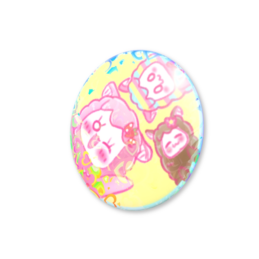 【ホログラム缶バッジ】あるぱかちゃんとフレンズ