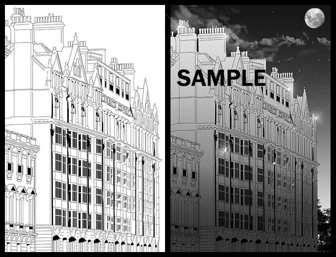 マンガ背景素材セット(イギリス ロンドン)Aset