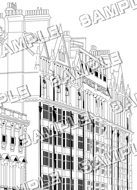 マンガ背景素材セット(イギリス ロンドン)Aset