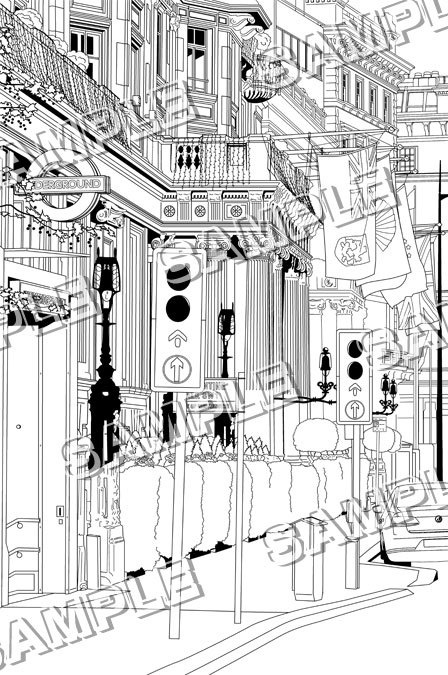 マンガ背景素材セット(イギリス ロンドン)Aset