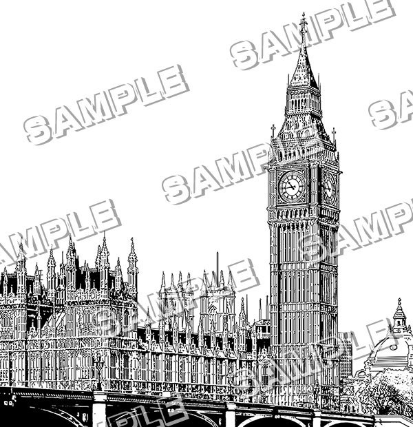 マンガ背景素材セット(イギリス ロンドン)Aset