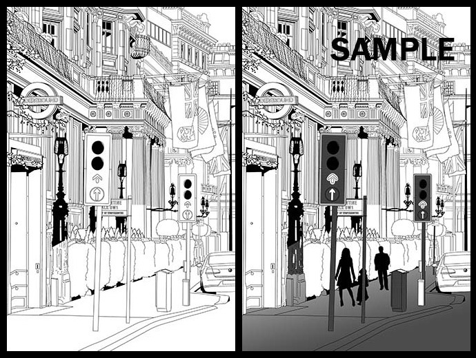 マンガ背景素材セット(イギリス ロンドン)Aset