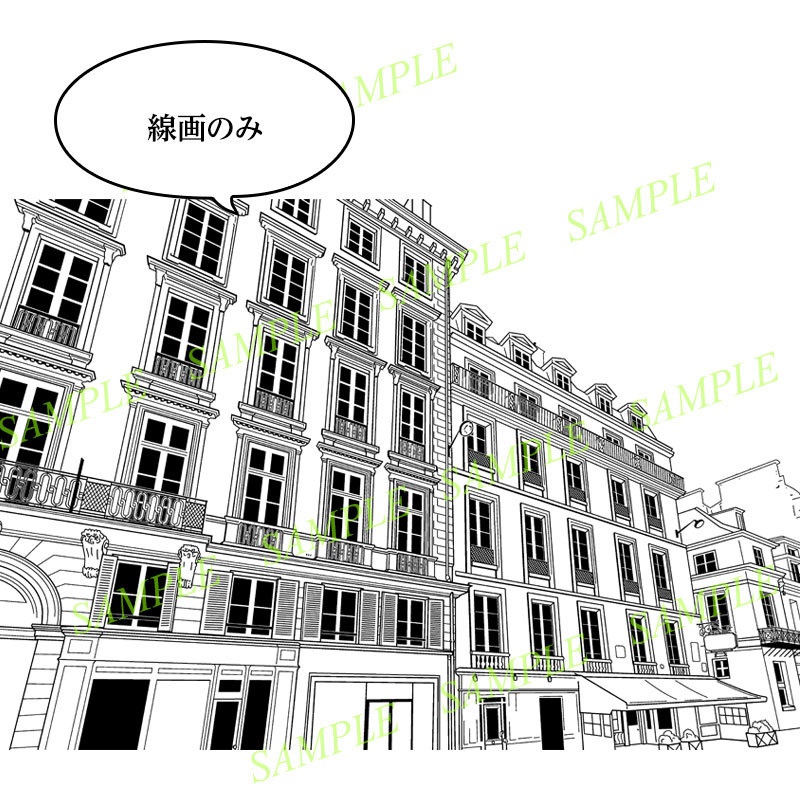 マンガ背景素材(フランス パリ 歴史的アパルトマン)