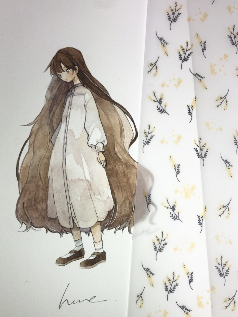 212×150mm原画「hue」+ミモザトレーシングペーパー