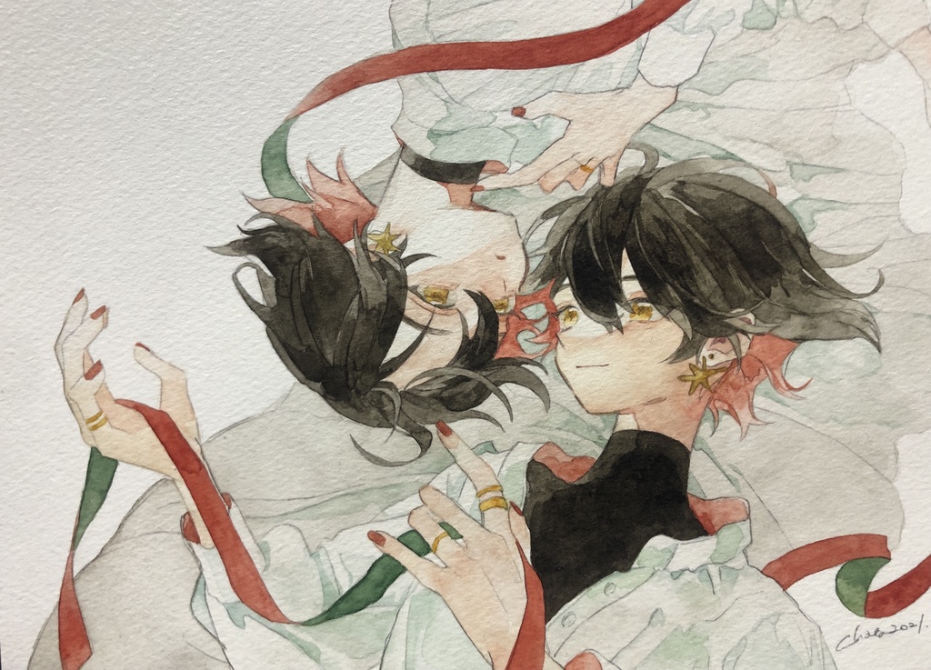 ｢夜ふかしをして｣原画