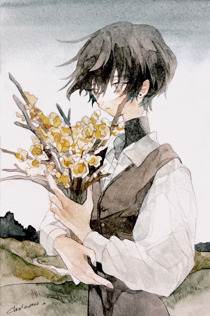 イラスト原画「おおかみのうた」