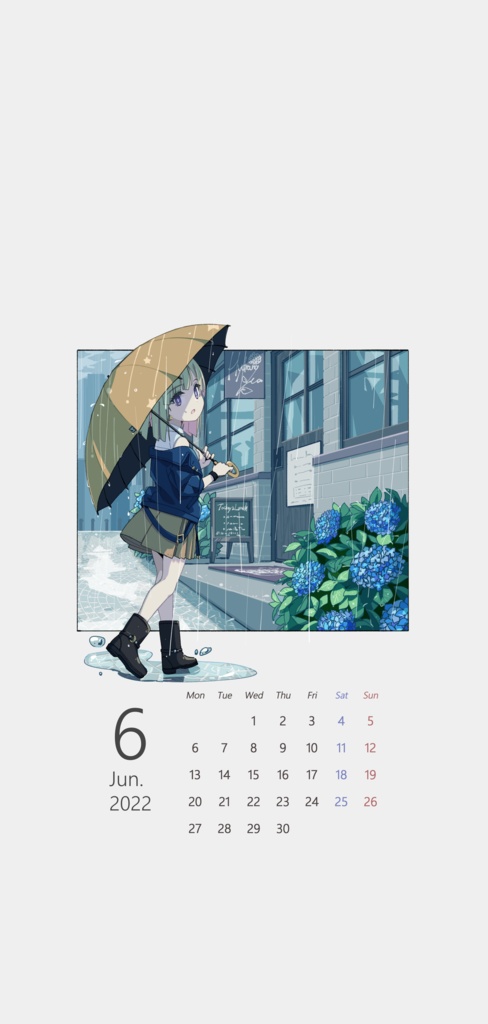 【2022年6月】待受カレンダー【無料配布】