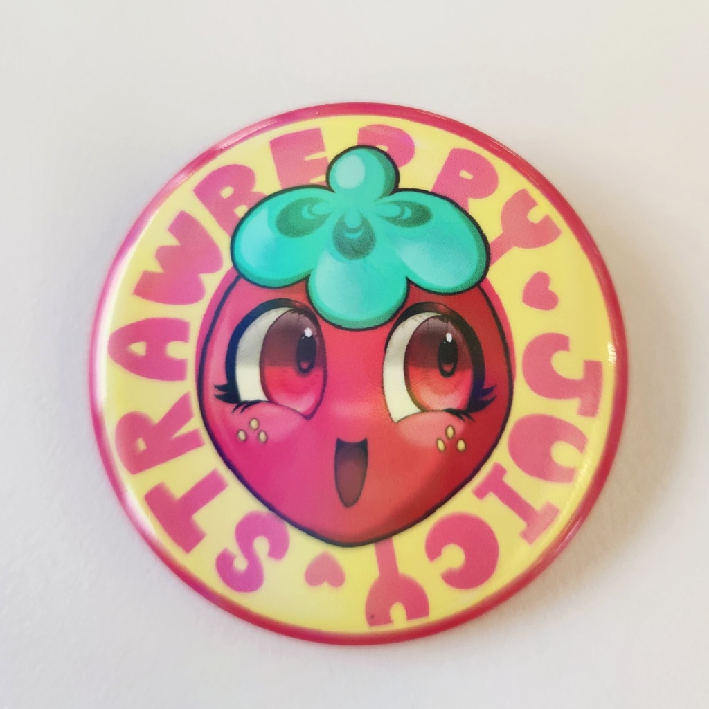 いちご缶バッジ