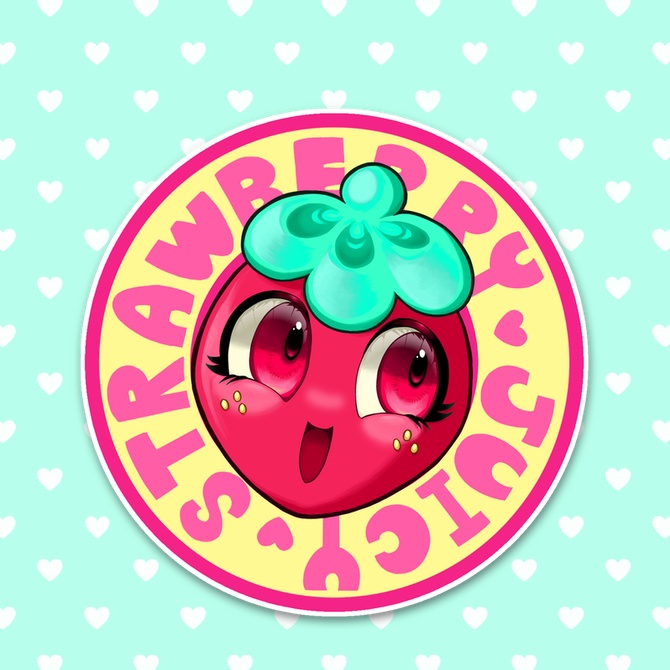 いちごロゴステッカー