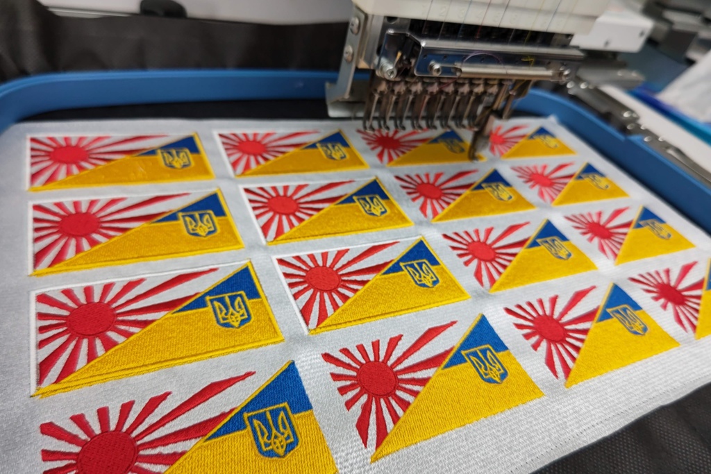 日章旗・ウクライナ国旗 ハーフパッチ フルカラー