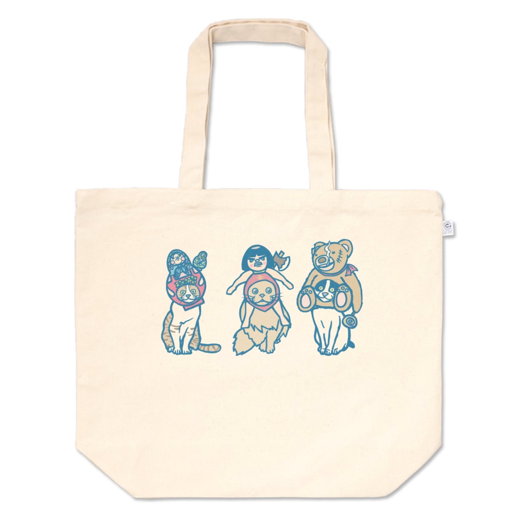 被り物猫戦隊ニャーレンジャートートバッグ